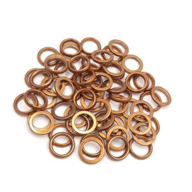 Imagem de Motoforti Junta de tubo de escape universal, metal, tom de cobre, 60 peças