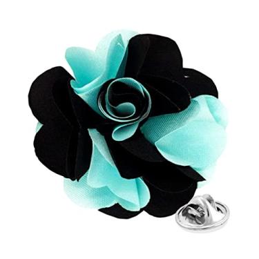 Imagem de Vittorio Vico Broche de lapela de flor de dois tons premium – broche formal para homens, broche de flor, 2.5" (6.36CM), Poliéster, Não aplicável