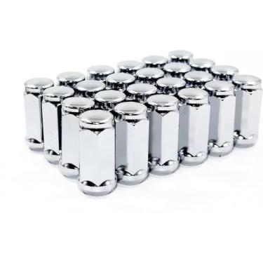 Imagem de Conjunto de 24 porcas Veritek 14 x 1,5 mm 1,75 polegadas 45 mm comprimento total 3/4 19 mm porcas cromadas sextavadas para reposição rodas de caminhão SUV personalizadas