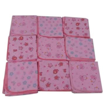 Imagem de Kit enxoval de bebe 4 cueiros e 17 fraldas com croche menina