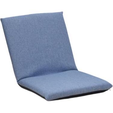 Imagem de Cadeira de chão portátil com apoio para as costas, cadeira de acampamento de praia dobrável e acolchoada leve, cadeira de leitura ajustável para chão, perfeita para meditação, jogos e relaxa