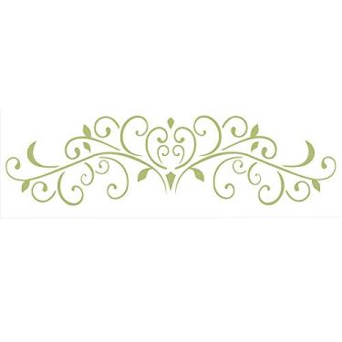 Imagem de Stencil de Acetato para Pintura OPA Simples 10 x 30 cm - 2417 Arabesco Folhas e Coração