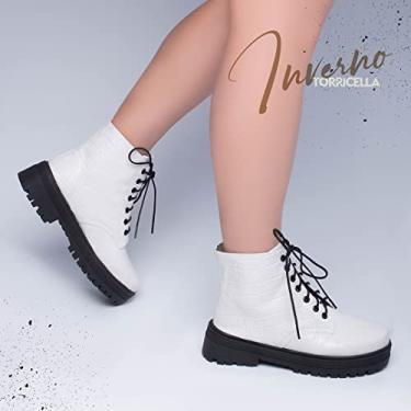 Imagem de Bota Coturno Tratorada c/Ziper e Cadarço (38, Branco)