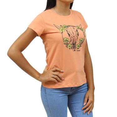 Imagem de Camiseta Feminina Original Wrangler 100% Algodão Salmão 33205-Feminino