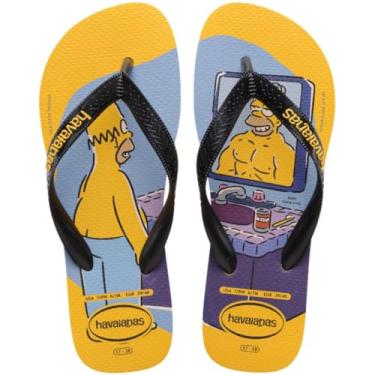Imagem de Chinelo Masculino Havaianas Simpsons (Amarelo, BR, Adulto, Faixa Numérico, M, 39, 40)