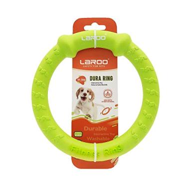 Imagem de LaRoo Disco de anel voador para cães, brinquedo flutuante para atividades ao ar livre, discos voadores para atividades ao ar livre, treinamento interativo e durável, brinquedos mastigáveis macios para cães grandes e pequenos. (verde 18 cm)