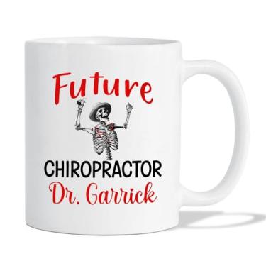 Imagem de Caneca de café de quiropraxia personalizada, futuro quiroprático xícara de chá de cerâmica branca 325 g 425 g, xícara de café de quiroprática personalizada com nome, caneca de viagem Chiro Doctor