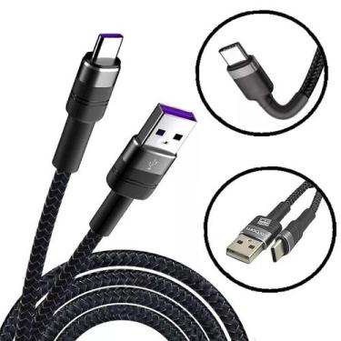 Imagem de Cabo Tipo C USB Carregador Turbo Reforçado em Metal Exbom