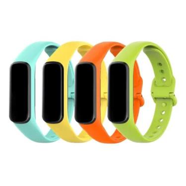 Imagem de 4 Pulseiras De Silicone Para Fit2 R220 Fit 2 R220 Verde Água / Amarelo