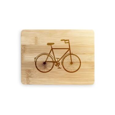 Imagem de Tábua de cortar bicicleta, presente para amantes de bicicletas, tábua de corte de bambu, ideia de presente de inauguração de casa, aniversário, ideia de presente de Natal (pequeno (20 x 15 cm)