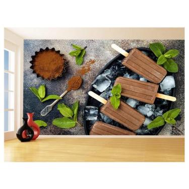 Imagem de Papel De Parede Alimentos Sorvete Palito Choco 3,5M Al384 - Você Decor