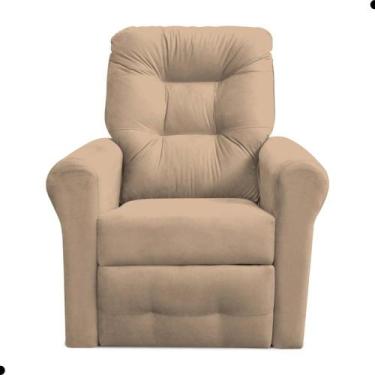 Imagem de Poltrona para Descanso Reclinável Lima Suede Bege - Mais de Casa
