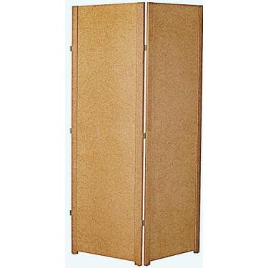 Imagem de Biombo 2 Folha Ripado MDF Cru Divisor Ambiente Madeira Liso - JT HOME