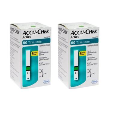 Imagem de Tiras Medidor Glicemia Accu Check Active 100 Unidades - Accu-chek