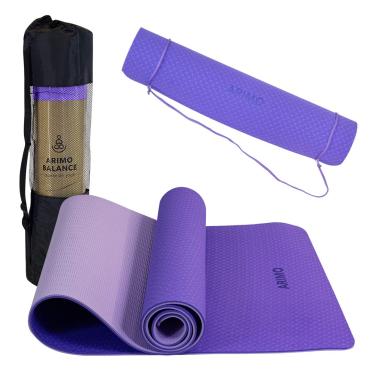 Imagem de ARIMO Tapete Yoga Mat Antiderrapante TPE Ecológico Biodegradável Todos Os Tipos de Yoga/Pilates 181 x 61 cm x 6 mm (Roxo Claro)