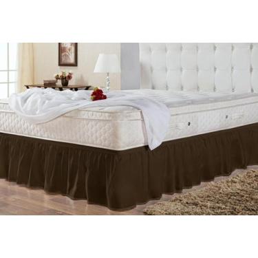 Imagem de Saia Box Cama Queen  Ajustável com Elástico - Sophia Enxovais, marrom