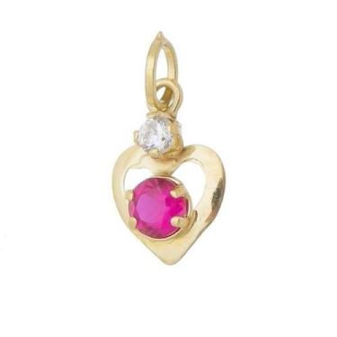 Imagem de Pingente de ouro 18 k Coração e Pedra . - Elegancy Joias