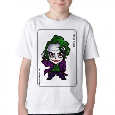 Imagem de Camiseta Infantil ou adulto Coringa Carta Blusa Criança todos tamanhos