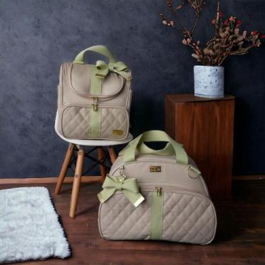 Imagem de Kit Bolsa Saída Maternidade de Luxo Menino/Menina 2 peças e laços - Ba