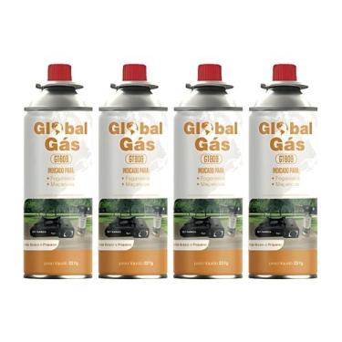 Imagem de Kit 4 refil para maçarico e fogareiro cartucho gás butano campgás glob