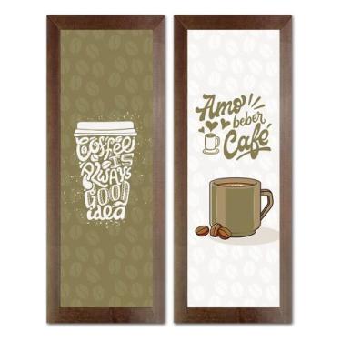 Imagem de Kit 2 Quadros Decorativos Restaurante, Sala De Jantar, Cafeteria, Lanc