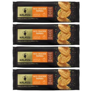 Imagem de Kit 4 Biscoito Snack De Arroz Kalassi Sabor Paprika 100 Gr