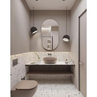 Imagem de Espelho Decorativo Oval Lapidado 60x40 CM Moderno Sala de jantar Quart