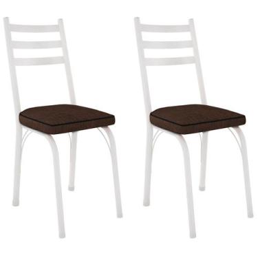 Imagem de Kit 2 Cadeiras para Cozinha Tubular D-13 Nara de Aço - Artefamol, Bran