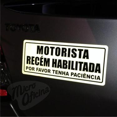 Imagem de Ímã De Carro Refletivo Motorista Recém Habilitada - Micro Oficina