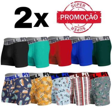 Imagem de Kit Com 2 Cuecas Boxer Box Masculina Adulto Pitbull Atacado - Spartan,