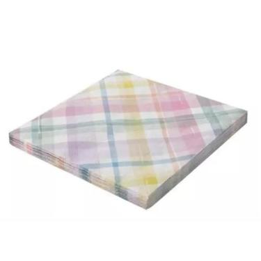 Imagem de Guardanapo Estampado Xadrez Candy Colorido Dupla 32x32 cm 20 Fls Silve