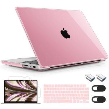 Imagem de Mektron Capa para M4 MacBook Pro de 14 polegadas 2024, A3112, A3401, A3185, compatível com M3 A2918, A2992, M2, A2779, 2021, M1, A2442 Pro/Max, capa para Mac Pro de 14 polegadas com Touch ID, A, rosa