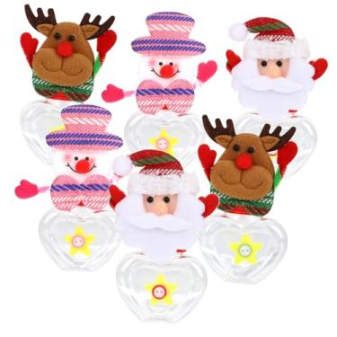 Imagem de FOMIYES 12 potes de doces, caixas de doces transparentes de Natal, lembrancinhas de festa, porta-doces de Papai Noel, garrafa de doces de Natal, caixas de lembrancinhas de festa de Natal, mini frascos