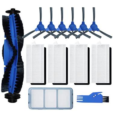 Imagem de SONGRUI Peças de reposição para eufy robovac 11S, 12, 15T, 15C, 25C, 30, 30C, 35C aspirador de pó robótico de carpete fino filtro hepa pré-filtro escova de rolo giratório escovas laterais anexo (com