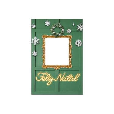 Imagem de Painel De Festa Vertical Interativo 1,50 x 2,20 - Feliz Natal Boiserie