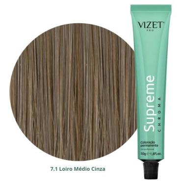 Imagem de Coloração Supreme Chroma 7.1 Loiro Médio Cinza 50gr Vizet