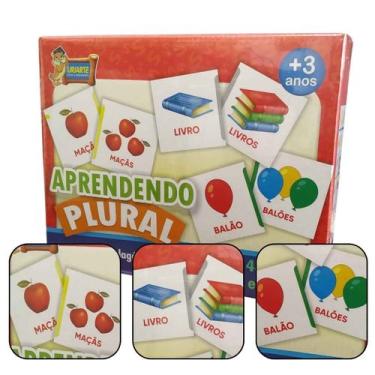 Imagem de Jogo Pedagógico Aprendendo Plural em MDF - 48 Peças - Uriarte