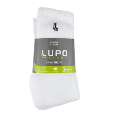 Imagem de Meia lupo sport kit c/3 (37 ao 40) 3245           , Branco, UN