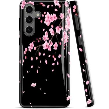 Imagem de ZISKGZO Capa Dual Guard para Samsung Galaxy A15 5G, capa rígida de camada dupla + capa de silicone 2 em 1 - capa protetora para celular à prova de choque, flores de cerejeira