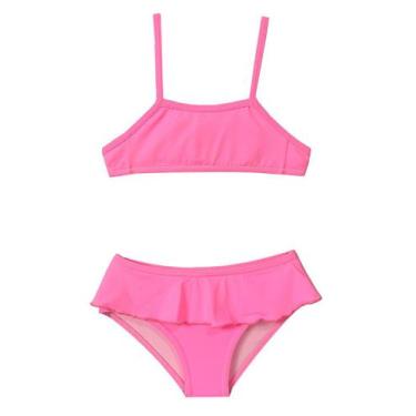 Imagem de Conjunto Biquíni Infantil Com Babado - Metida Moça, 10, Rosa minissaia