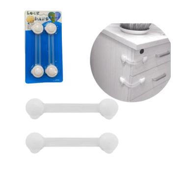 Imagem de Kit Com 2 Travas De Segurança Proteção Bebê Multiuso Flexível Transpar