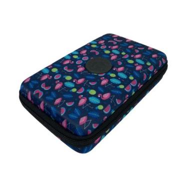 Imagem de Estojo Escolar Rigido Xangai com Divisória Porta Lápis - Black Savana 