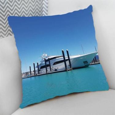 Imagem de Almofada Decorativa Cheia c/ Zíper 25x25 cm Náutico Oceania Praia Mar 