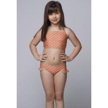 Imagem de Kit 10 Biquínis Vekyo Cropped Lavinia Infantil Estampado Amarração, GG