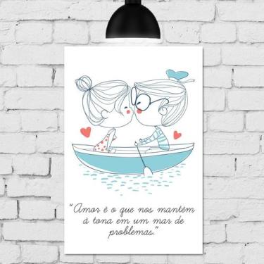 Imagem de Placa Decorativa com Frase Namorados no Barco 20x30cm - Quartinhos