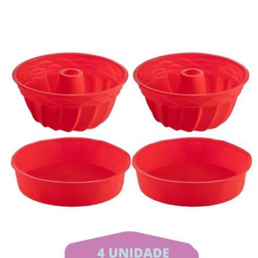 Imagem de 2 Kit Forma Espiral + Forma Redonda Sortida Pudim Silicone - QUALITY H