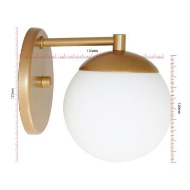 Imagem de Arandela Madri Globo De Vidro Jabuticaba Dourado Luminalux, Dourado