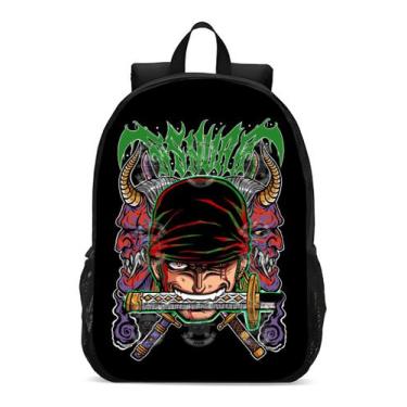 Imagem de Mochila Escolar Infanto Juvenil Anime Mangá One Piece Zoro Novidade Ge