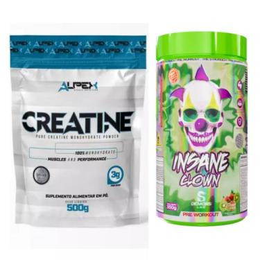 Imagem de Kit Creatina Alpex 100% 500g + Insane Clown 350g Demons Lab, Gummy Can