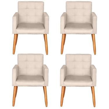 Imagem de Kit 4 Poltronas Decorativa para Sala de Estar Recepção Sala de Espera 